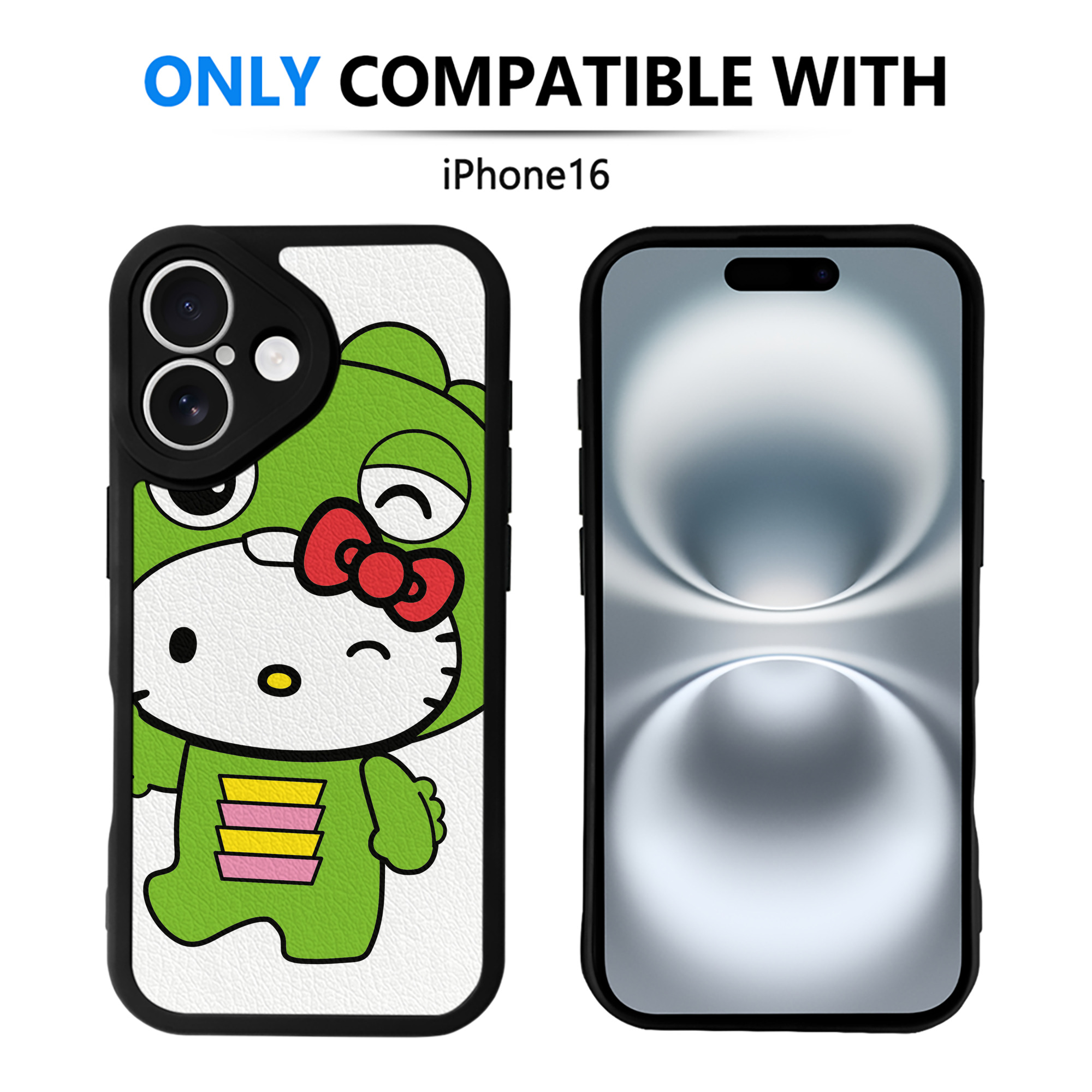 （画像用） Hello Kitty ハローキティ 【iPhone 16シリーズ対応】シリコンスマホケース（レザー調） 材質：シリコン